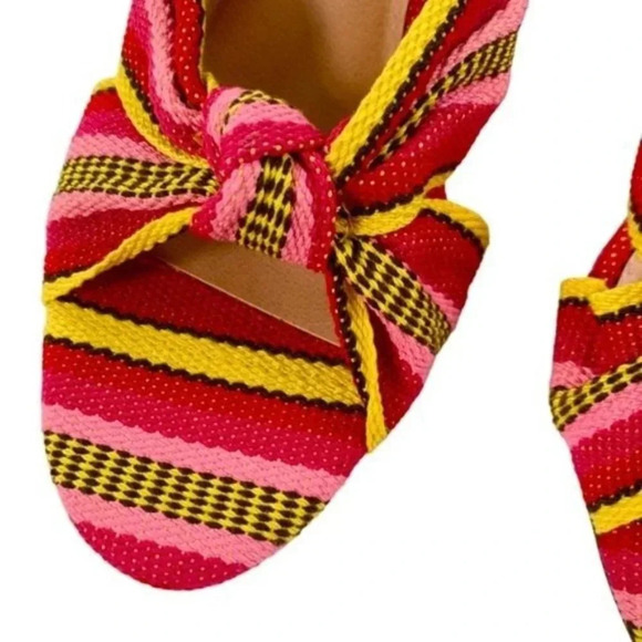 Chelsea & Violet Sandals Gia Knot Stripe Fabric Mules Size 5.5 NWT - Picture 3 of 13